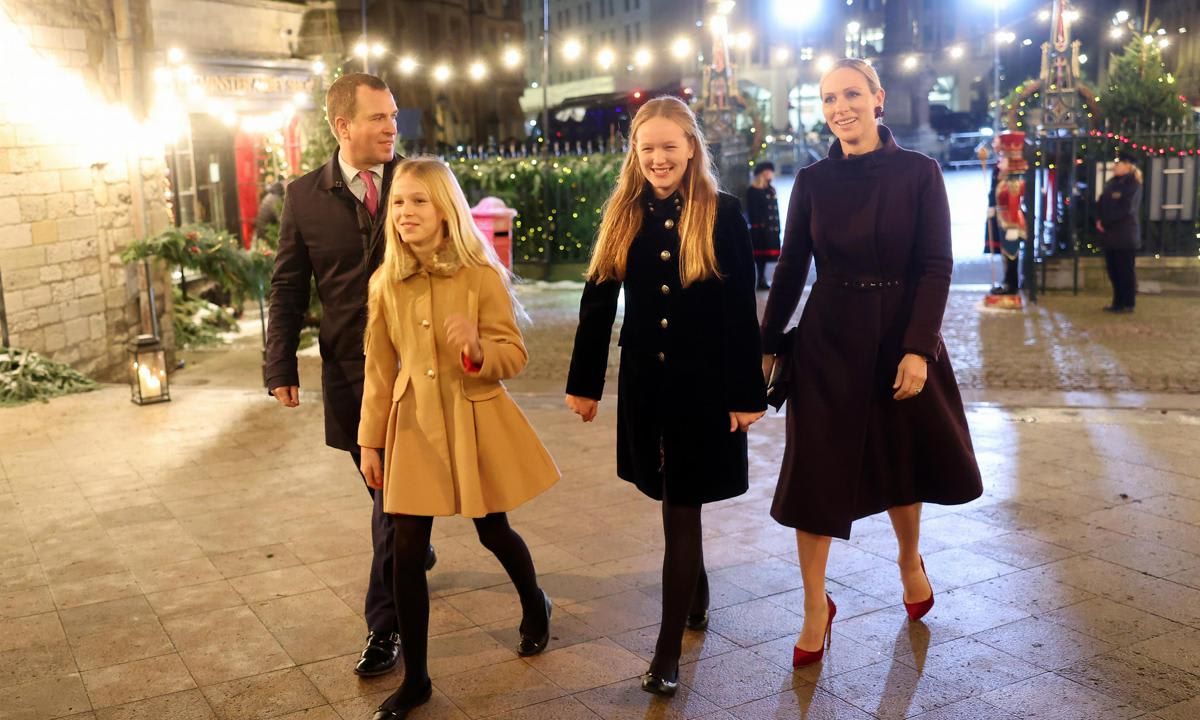 Zara Tindall attended with her brother Peter Phillips and his daughters, Savannah Phillips and Isla Phillips.