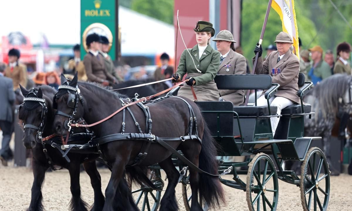 Lady Louise Windsor drove a carriage during the Royal Windsor Horse Show on May 13