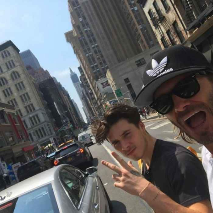 David and Victoria Beckham
They grow up so fast! Brooklyn Beckham said peace out to his parents' house as his father dropped him off in NYC for his first year of college at Parsons School of Design.
David captioned the picture, "Exciting times and hard work coming for this little manProud of you bust @brooklynbeckham @victoriabeckham."
Photo: Instagram/@davidbeckham