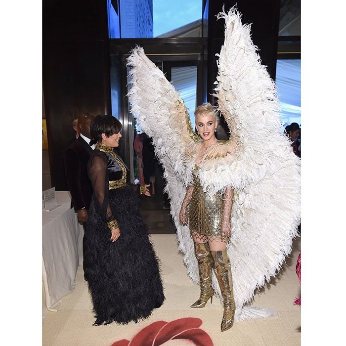 Let your imagination take flight! Kris Jenner was clearly impressed with a Versace-clad Katy Perry's spectacular wings.
Photo: Dimitrios Kambouris/MG18/Getty Images for The Met Museum/Vogue