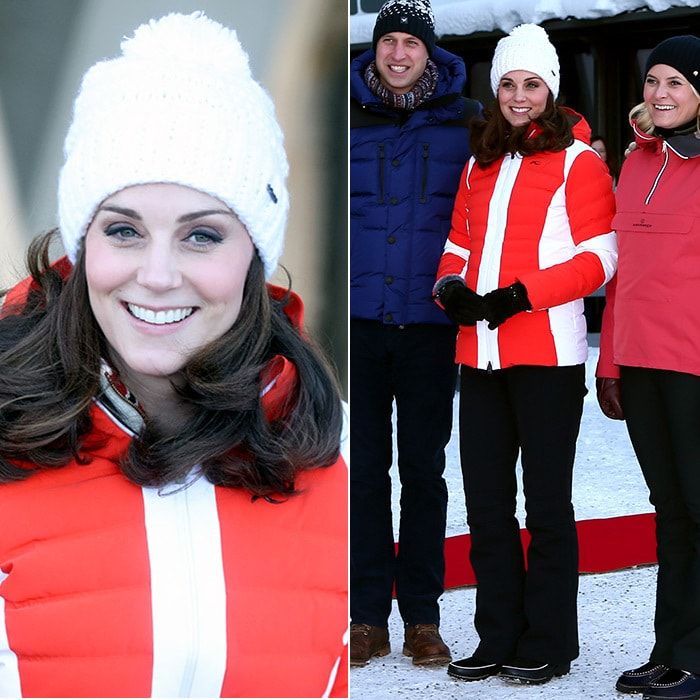 <b>On January 30, <a href="https://us.hellomagazine.com/tags/1/prince-william/"><strong>Prince William</strong></a> and <a href="https://us.hellomagazine.com/tags/1/kate-middleton/"><strong>Kate Middleton</strong></a> embarked on their four-day tour of Sweden and Norway their last visit abroad before Kate gives birth to baby number three in April. The royal couple have a packed itinerary during their whistle-stop royal tour, which means that royal style icon Duchess Kate will have packed an amazing wardrobe! We're keeping up with her royal tour closet by detailing all of her outfits during the trip, look by look. Scroll through for all of her outfit details! </B>
<B>DAY FOUR - OSLO</B>
The Duchess of Cambridge went casual and vibrant! in warm red and white ski attire as she and William visited the Holmenkollen ski jump. The pregnant royal's quilted jacket was by KJUS Duana and she added a cute white Barts Jasmin Beanie to keep her ears warm in the frosty weather.
Photo: WENN