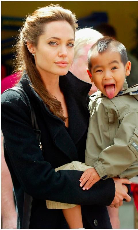 Angelina Jolie with Maddox, her oldest son