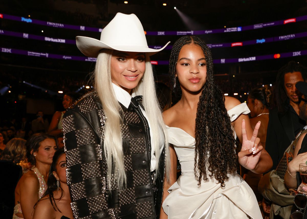 BeyoncÃ© and Blue Ivy Carter behind the scenes at The 66th Annual Grammy Awards, airing live from Crypto.com Arena in Los Angeles, California, Sunday, Feb. 4 (8:00-11:30 PM, live ET/5:00-8:30 PM, live PT) on the CBS Television Network. (Photo by Francis Specker/CBS via Getty Images)