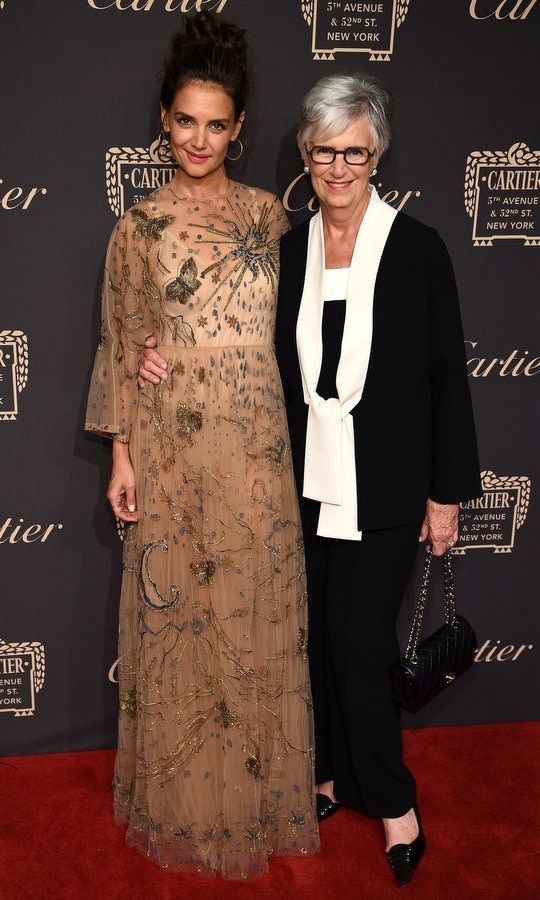 Katie Holmes brought her mom Kathleen along as her date to the Cartier Fifth Avenue Grand reopening event at the Cartier Mansion in New York City on Wednesday night.
Photo: Getty Images