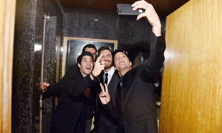 Stars of the upcoming series <i>American Crime Story: Assassination of Gianni Versace</i>, Darren Criss, Edgar Ramirez and Ricky Martin had a selfie moment during the GQ Style and Hugo BOSS celebration of Amazing Spaces in L.A. on November 2.
Photo: Stefanie Keenan/Getty Images for GQ Style
