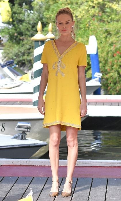 Kate Bosworth opted for a yellow Miu Miu mini during her trip to the Venice Film Festival on September 1, 2017.
Photo: GC Images