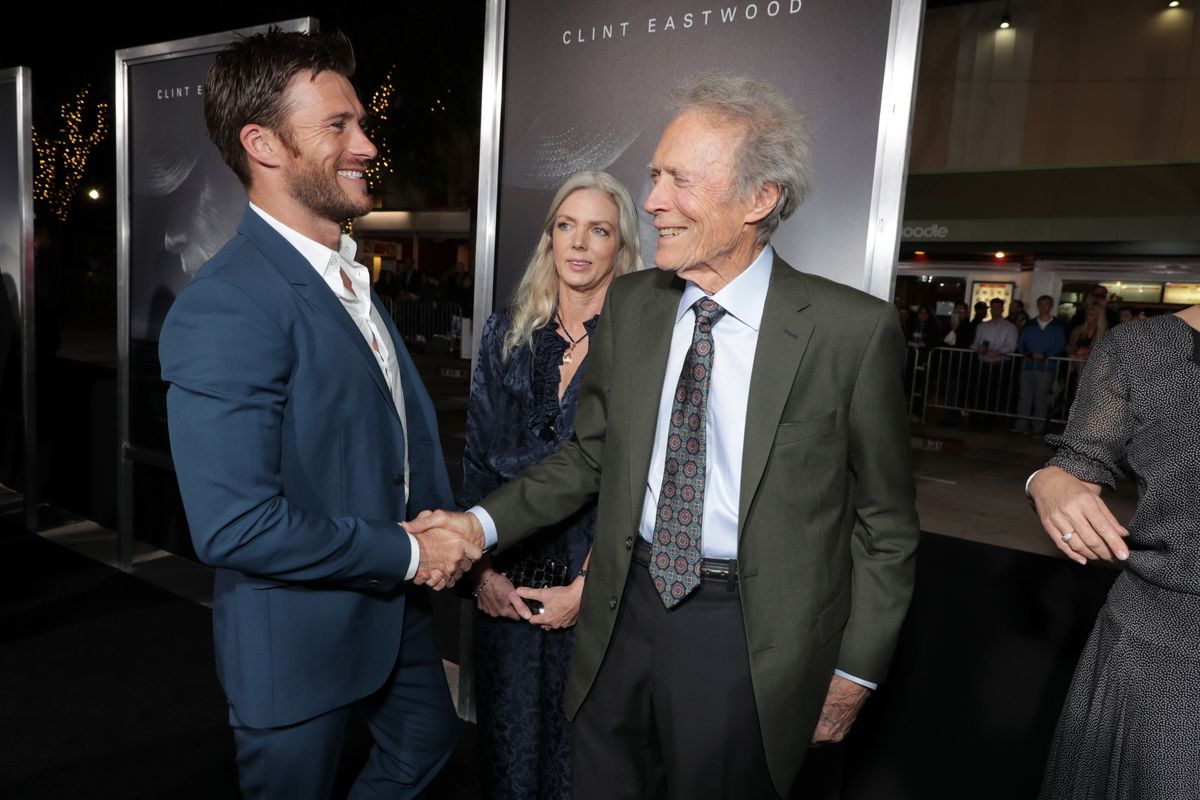 Scott Eastwood, Christina Sandera, and Clint Eastwood, at Warner Bros. Pictures World Premiere of 'The Mule' 2018