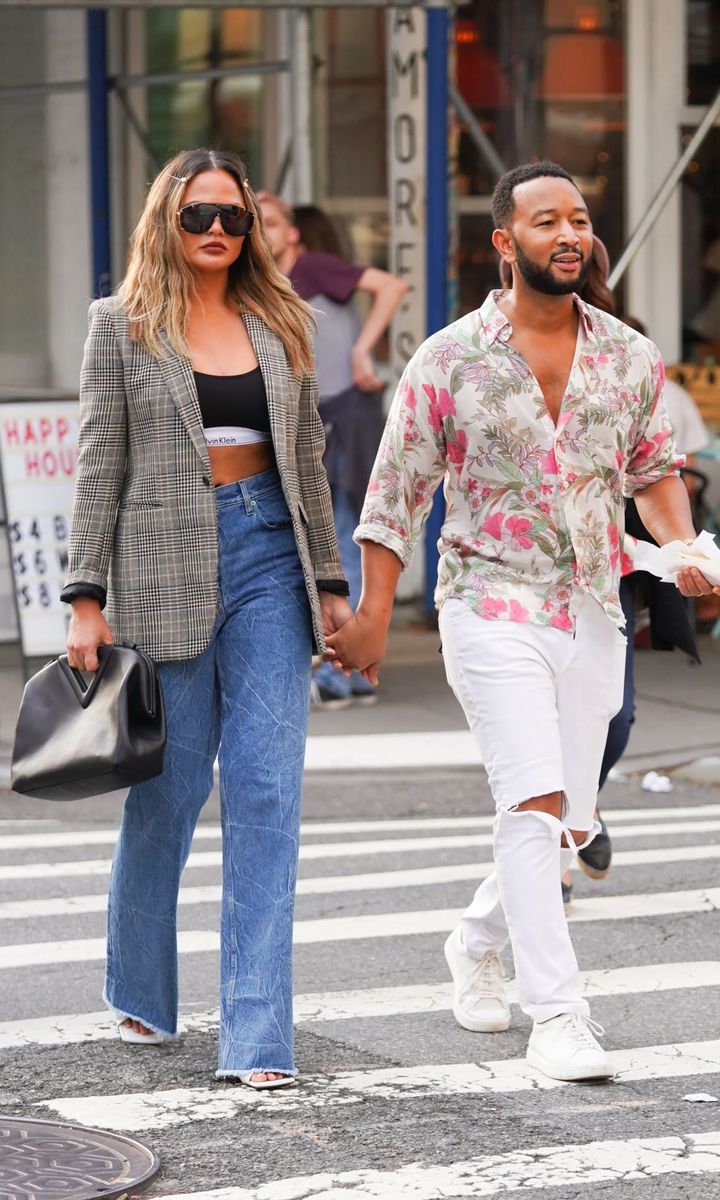 Chrissy Teigen and John Legend street style