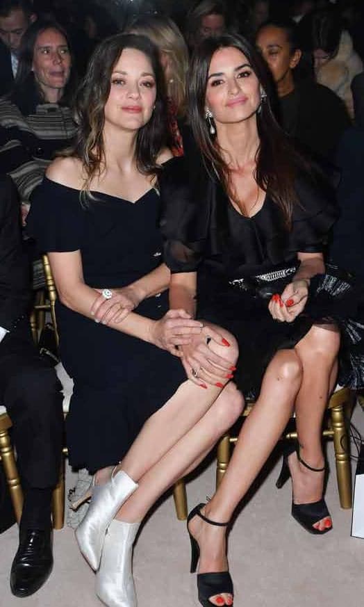 Penelope Cruz and Marion Cotillard at the Chanel show in Paris