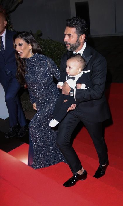 Eva Longoria with husband José Pepe Baston and son Santiago Enrique