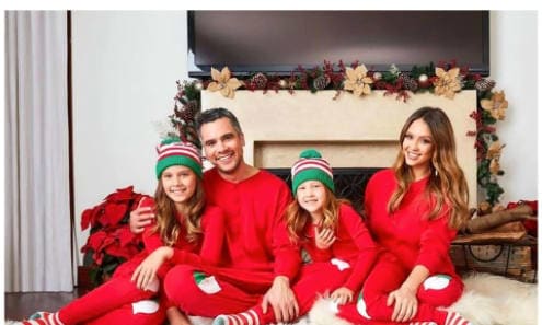 Jessica Alba family Christmas card