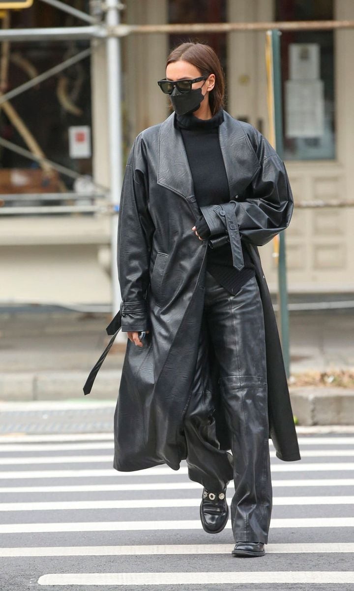 Irina Shayk Steps Out in Head-To-Toe Black Leather On Her 36th Birthday in NY