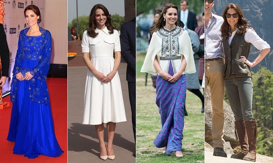 Kate Middleton has not disappointed with her fashion choices during her royal tour with Prince William of India and Bhutan. Take a look at all of her vibrant choices.
<br>
Photo: Getty Images