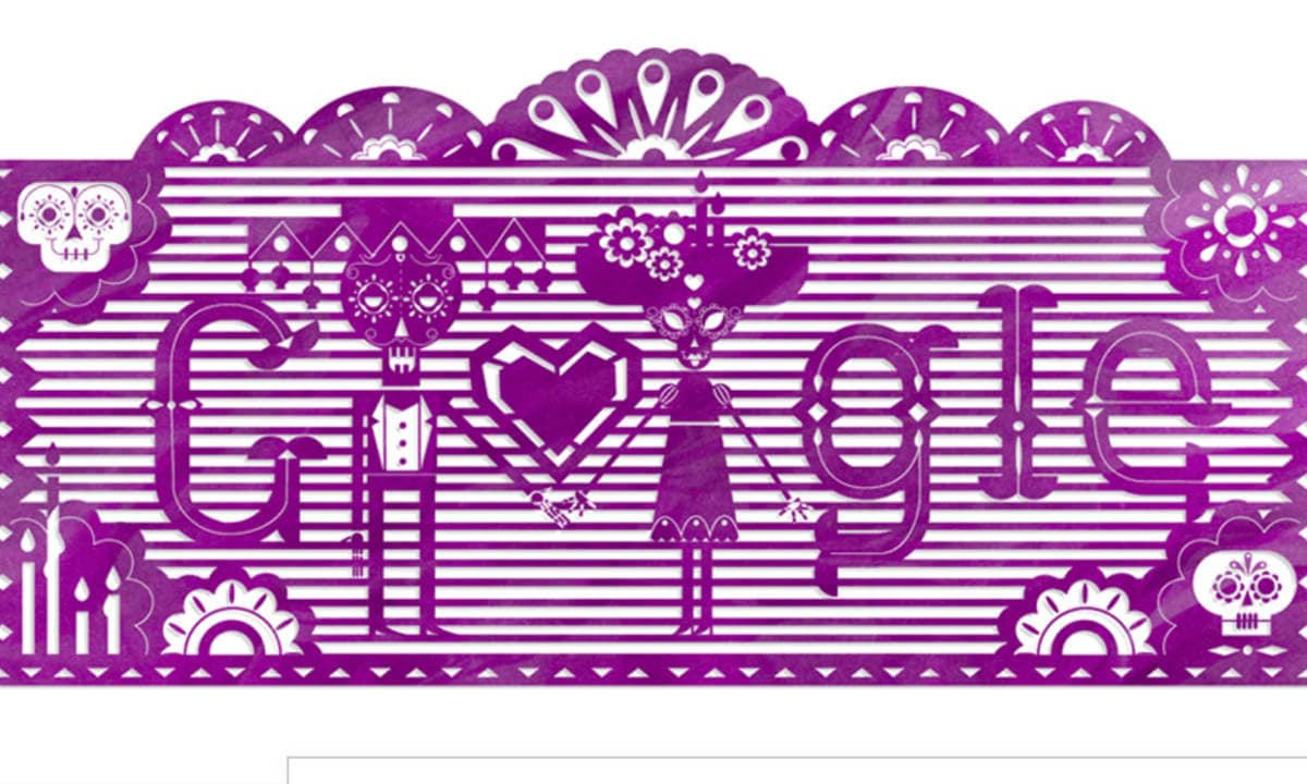 Google Doodle of 2016 honoring Dia de Muertos.