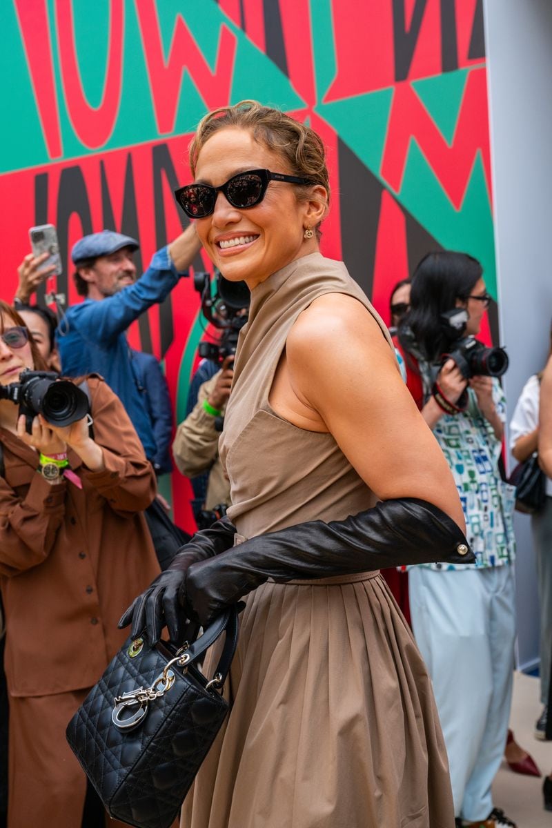 PARIS, FRANCE - JUNE 24: Jennifer Lopez wears Dior outside the Dior show during the Haute Couture Fall/Winter 2024/2025 as part of Paris Fashion Week on June 24, 2024 in Paris, France. (Photo by Kirstin Sinclair/Getty Images)