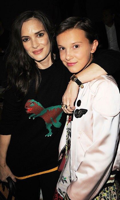 <i>Stranger Things</i> co-stars Winona Ryder and Millie Bobby Brown reunited at the Coach 1941 Women's Spring 2017 Show held at Pier 76.
Photo: Chance Yeh/Getty Images for Coach