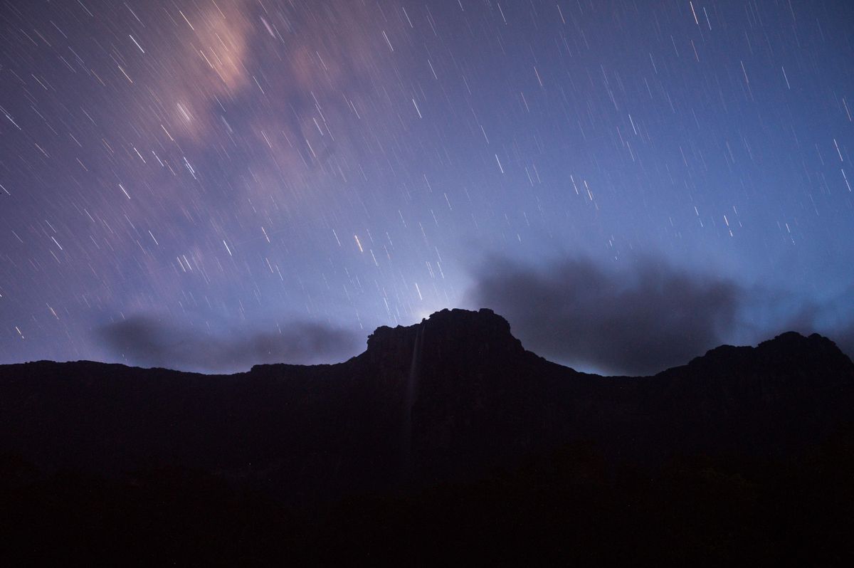 A long exposure shot of Angel Falls in 2021