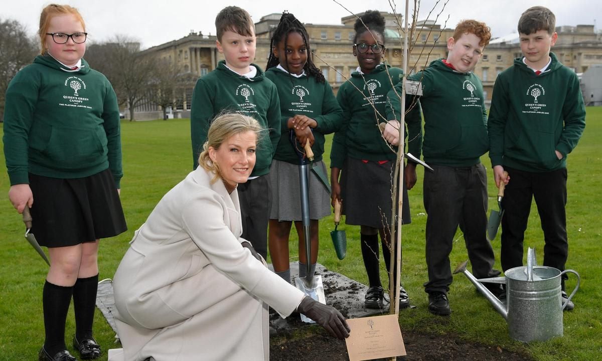 The Countess Of Wessex Plants Jubilee Tree At Buckingham Palace