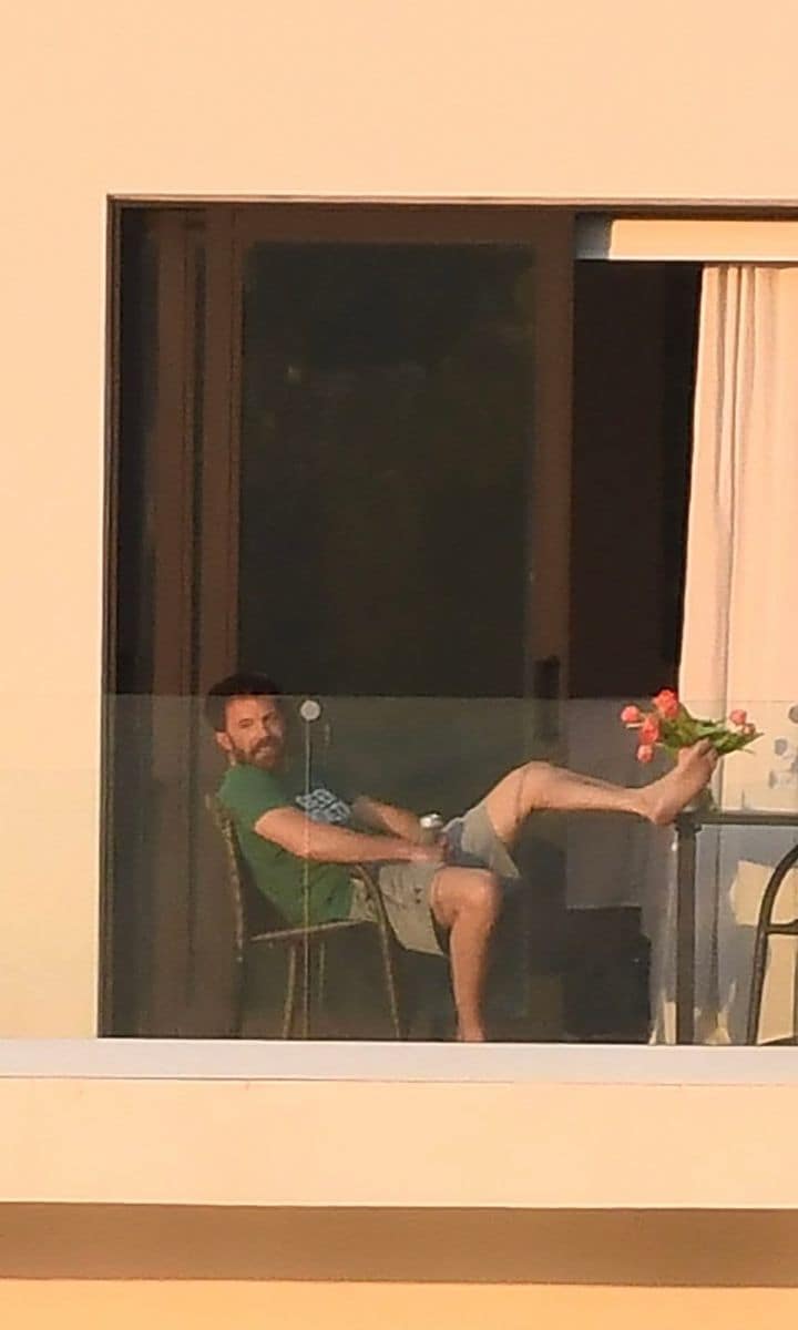 Ben Affleck Enjoys a Sunset Cigarette During his Relaxing Miami Beach Getaway with JLo