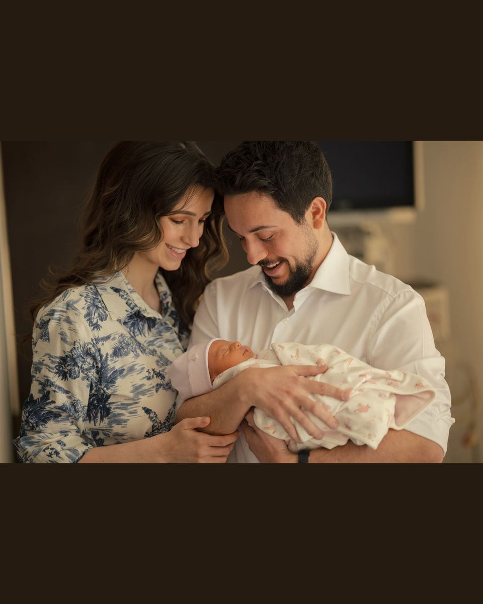 Crown Prince Hussein and Princess Rajwa with daughter Princess Iman