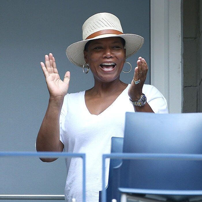 The Queen is in the building! Queen Latifah watched Venus and Serena Williams in back-to-back matches at the Arthur Ashe Stadium.
Photo: Jean Catuffe/GC Images