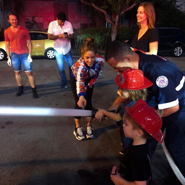 Shakira visits Miami Beach Fire Department