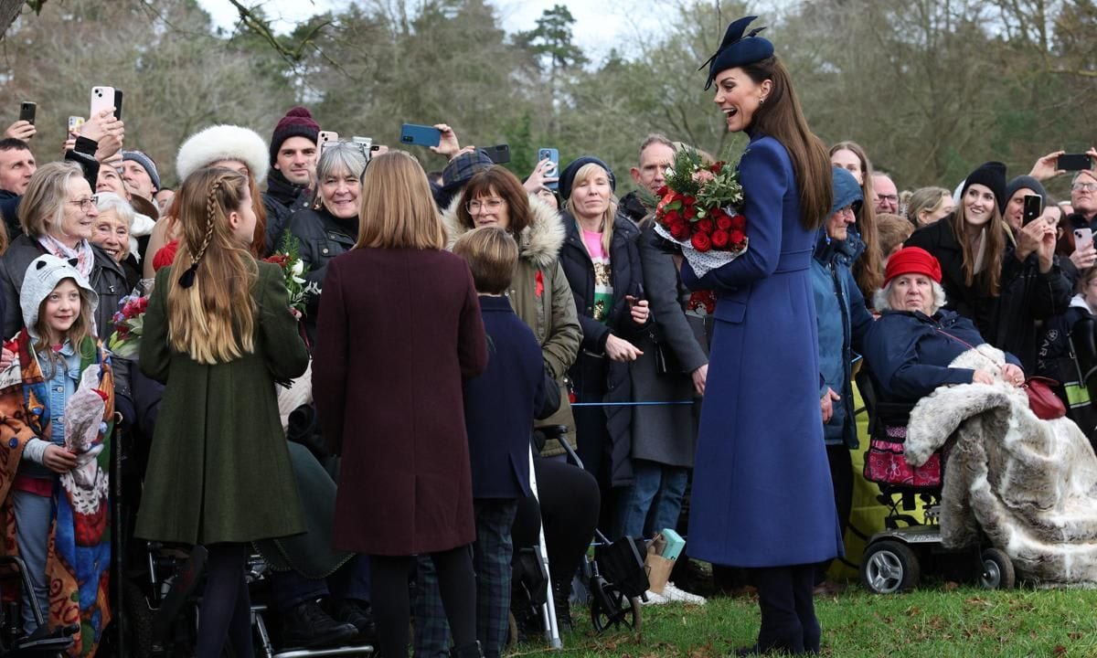 The royals spoke with well-wishers following service at St.Mary Magdalene.