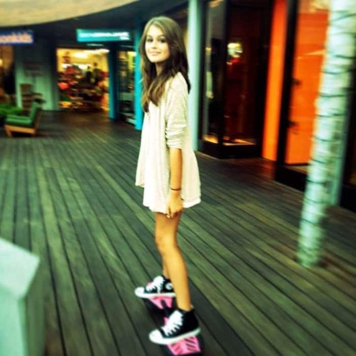 15. The cool teen can board on a RipStik.
<br>
Photo: Instagram/@kaiagerber