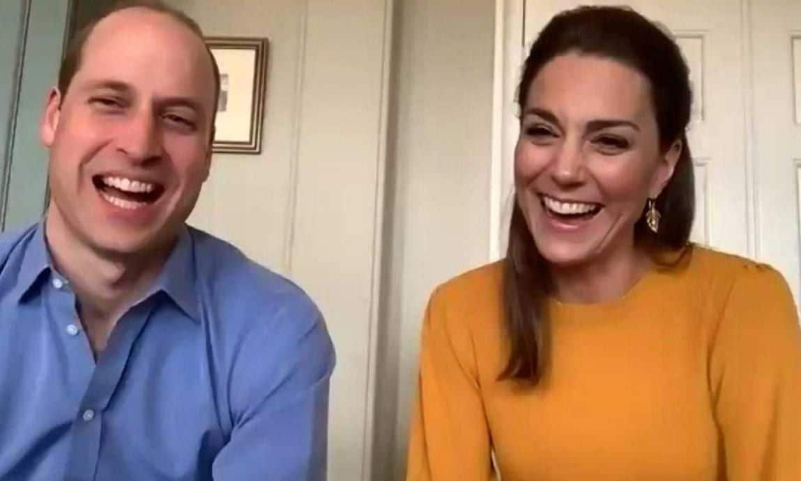 Prince William and Kate Middleton make Zoom video conference call