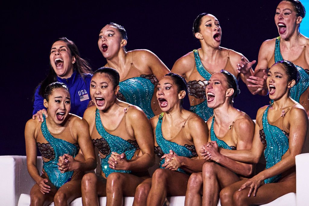 Anita Alvarez, Calista Liu, Jaime Czarkowski, Jacklyn Luu, Megumi Field, Daniella Ramirez, Audrey Kwon and Natalia Vega of Team United States