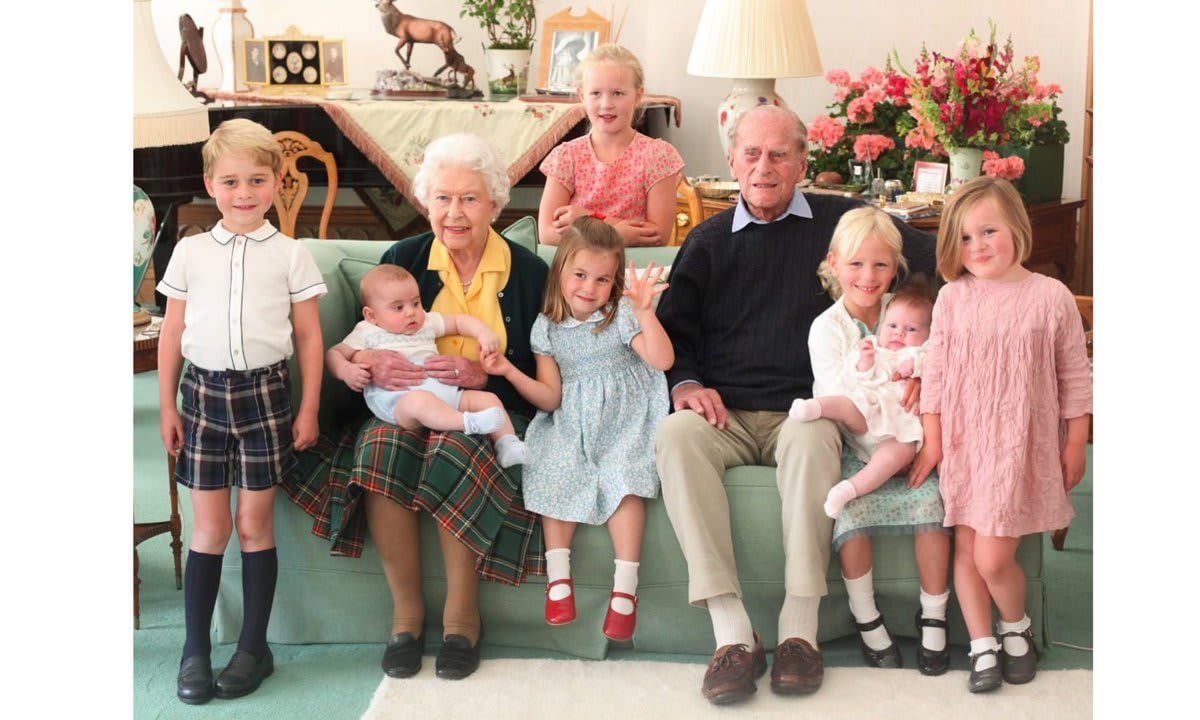 A photo of the Queen and seven of her great grandchildren at Balmoral was released after Prince Philip’s passing