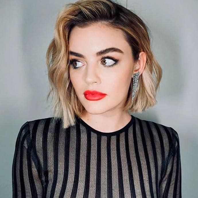 Lucy Hale with balayage hair coloring