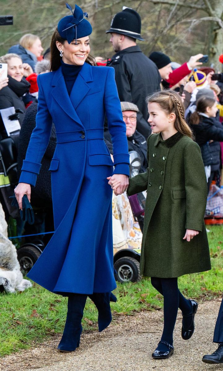 Princess Charlotte looked festive in a green coat.
