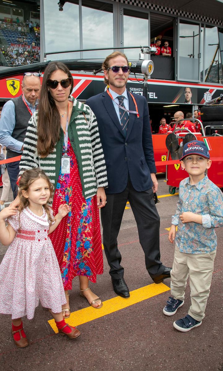 Monaco Royal Andrea Casiraghi wife Tatiana Santo Domingo and children at Monaco races