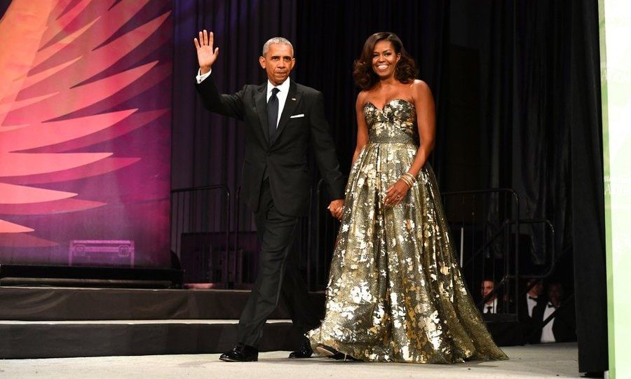 September 17: President Barack Obama and Michelle Obama made their entrance hand-in-hand at the Phoenix Awards Dinner at Walter E. Washington Convention Center in Washington, D.C.
Photo by Earl Gibson III/Getty Images