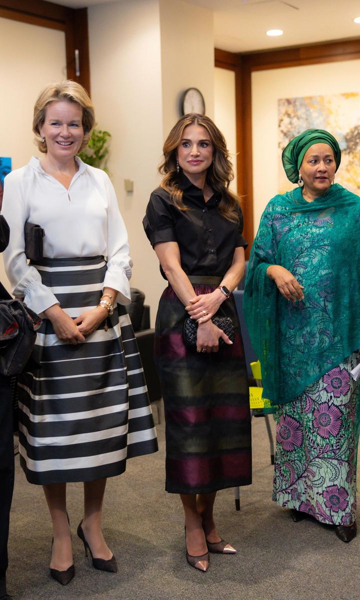 Queen Mathilde and Queen Rania attended the event in NYC