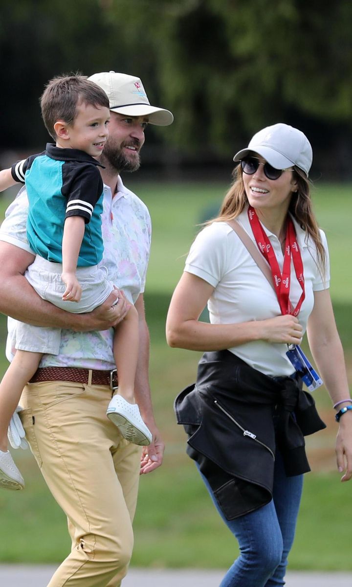 Justin Timberlake With Family At The Omega European Masters