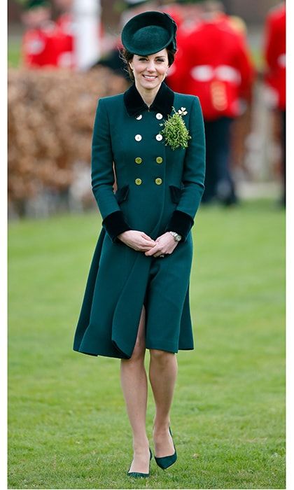 The Duchess wore this military-inspired Catherine Walker & Co look for St Patrick's Day 2017.
Photo: Getty Images