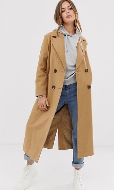 Tailored camel maxi coat - New Look