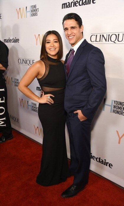 November 19: Date night! Gina Rodriguez stunned in a sheer black dress as she made her red carpet debut with her boyfriend Joe LoCicero during the Moet & Chandon celebrates the 2016 Young Women's Honors in Marina Del Rey, California.
Photo: Michael Kovac/Getty Images for Moet & Chandon