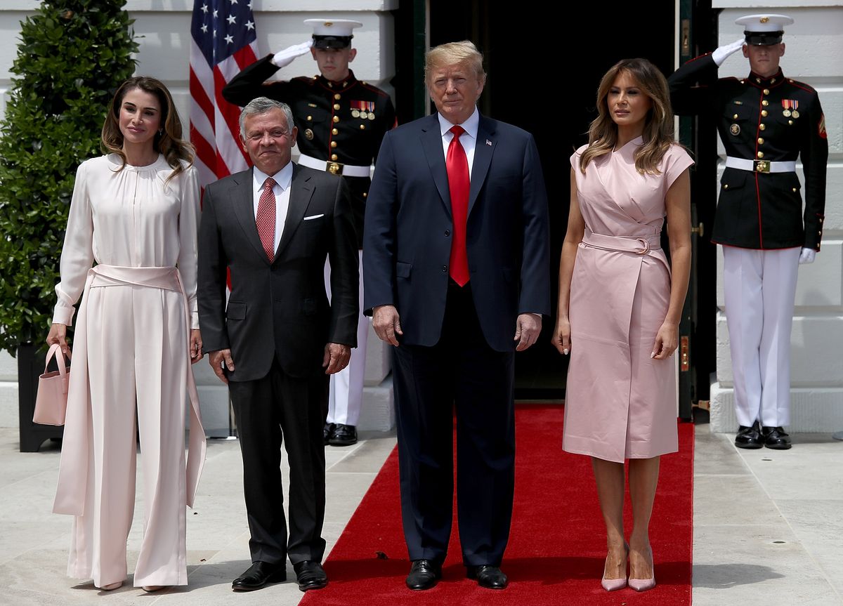 King Abdullah and Queen Rania of Jordan with the president and first lady in 2018