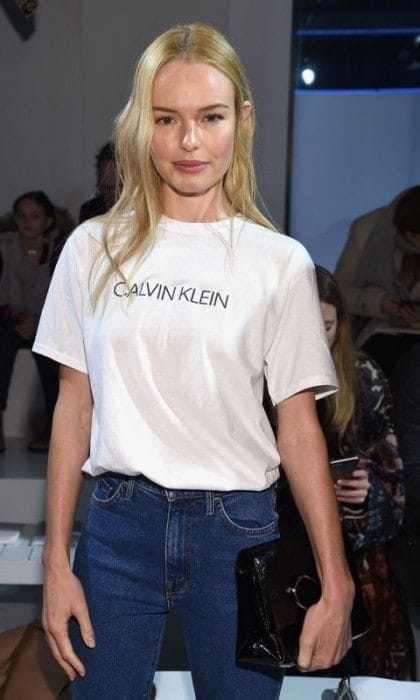 Kate Bosworth showed off the new Calvin Klein logo during the brand's runway show.
Photo: Getty Images