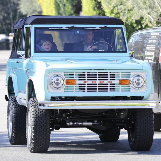 Ben Affleck drives in a new custom electric Ford Bronco