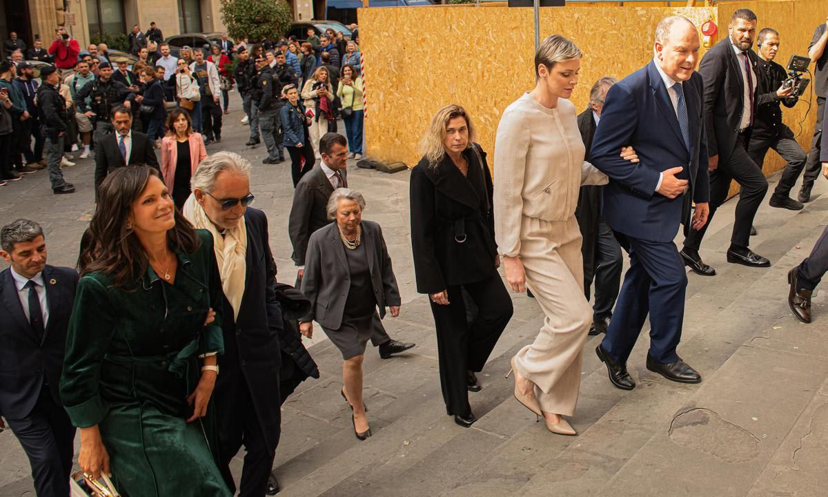 Prince Albert and Princess Charlene visited the Andrea Bocelli Foundation’s global headquarters on April 12