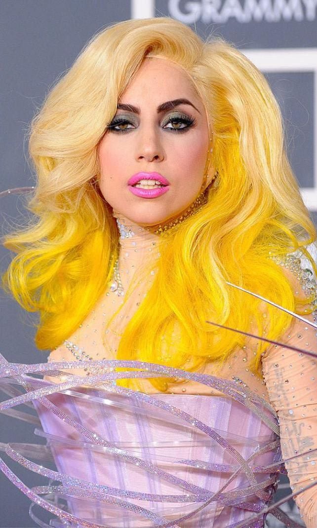 Lady Gaga hairstyles intense yellow