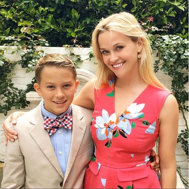 Reese sported Draper James in the photo with her latest grad, 12-year-old Deacon.
<br>
Photo: Instagram/@reesewitherspoon