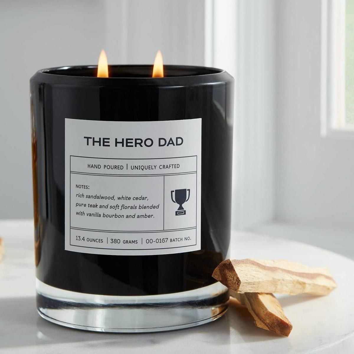 The Hero Dad Beveled Edge Cylinder with Metal Lid Black