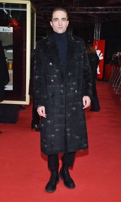 February 14: Robert Pattinson kept warm, while making a statement in an over-sized coat at the <i>Lost City of Z</i> premiere during the 67th Berlinale International Film Festival in Berlin.
Photo: Pascal Le Segretain/Getty Images