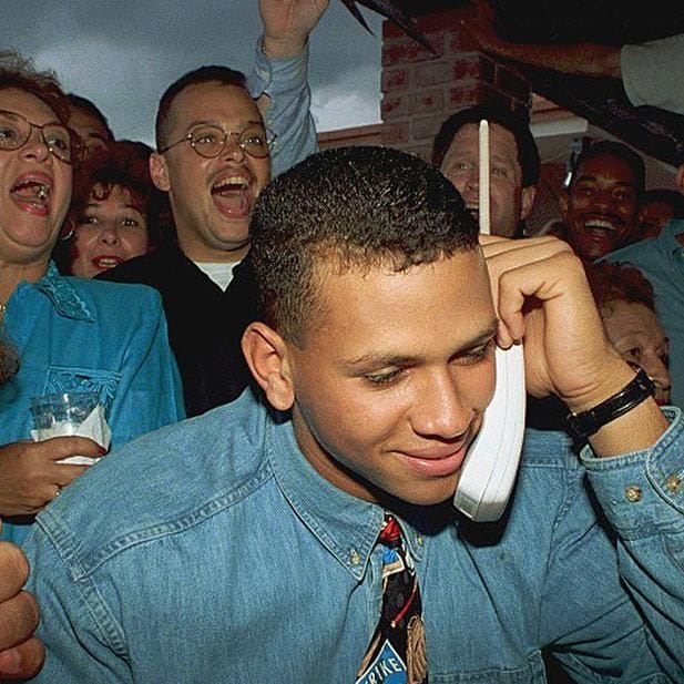 Alex Rodriguez shares a throwback image of himself the day he was drafted into the MLB