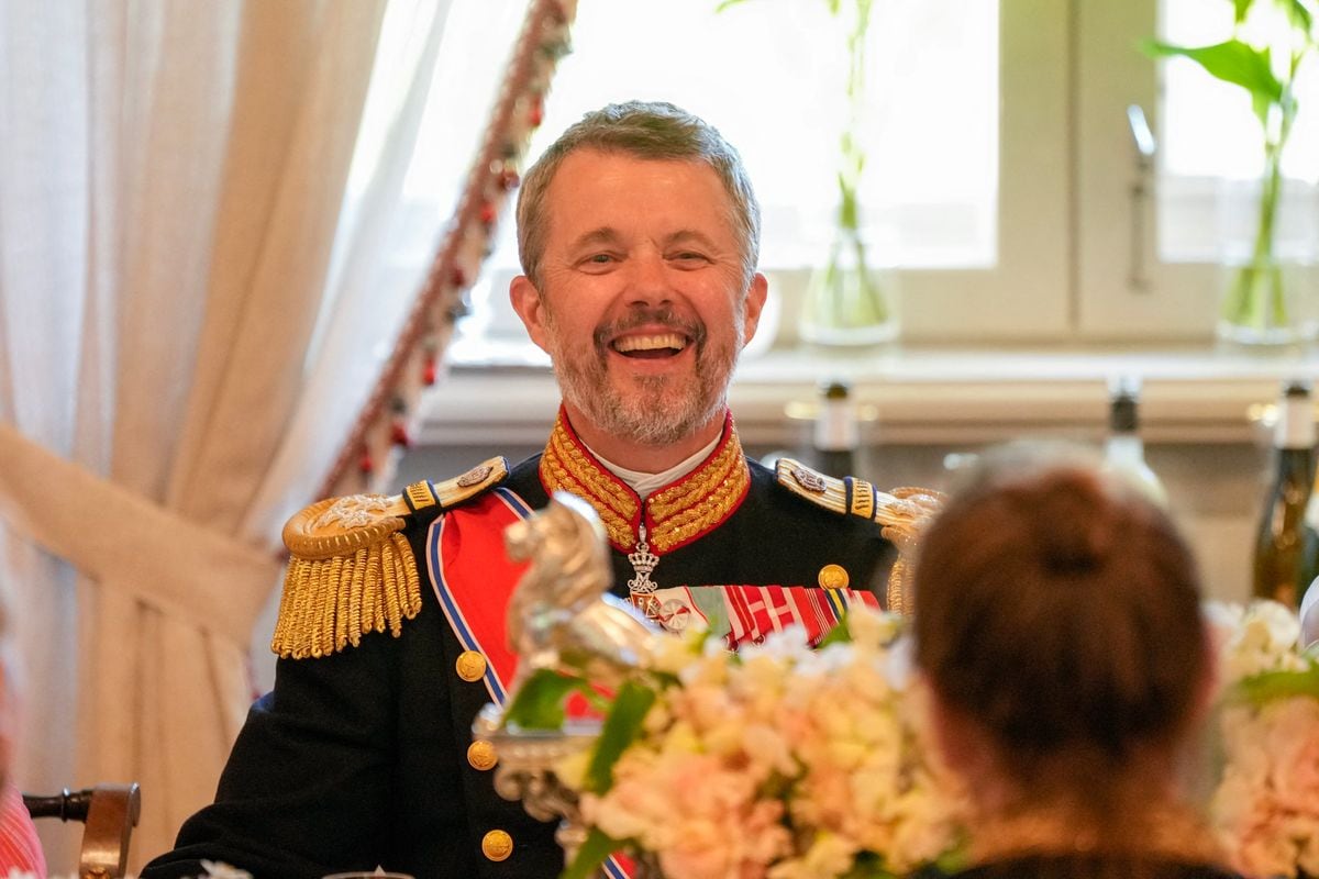 King Frederik X of Denmark reacts during a gala dinner at the The Royal Palace in Oslo, Norway, on May 14, 2024, during the official state visit of Denmark's King and Queen. (Photo by Heiko Junge / NTB / AFP) / Norway OUT (Photo by HEIKO JUNGE/NTB/AFP via Getty Images)